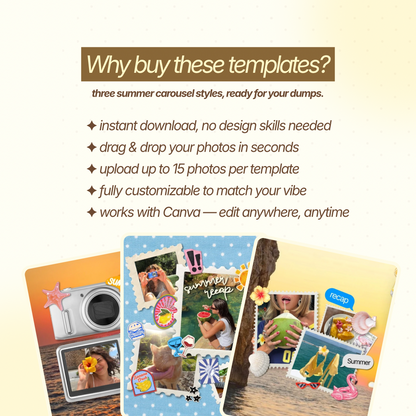 Summer Carousel Bundle — 3 Canva Templates for Instagram