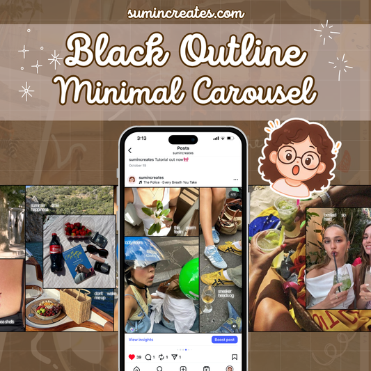 Seamless Black Outlined Minimal Instagram Carousel
