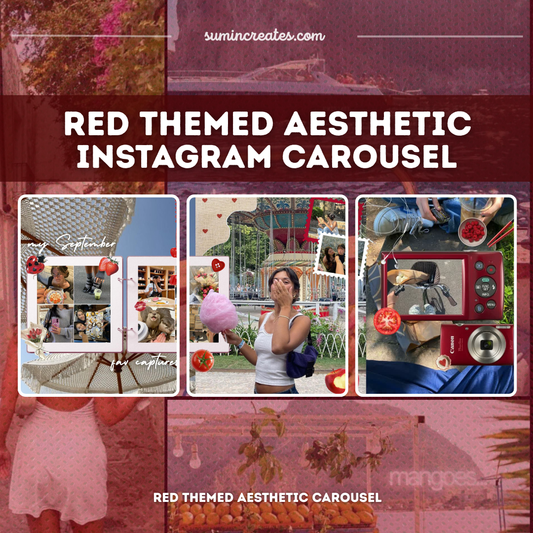 Cool red aesthetic carousel template for Instagram