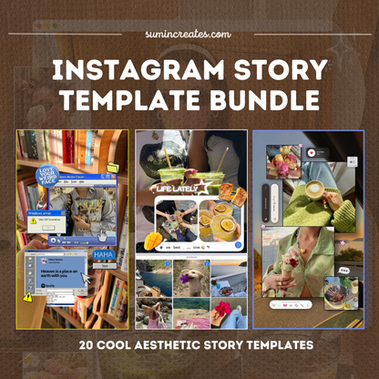 20 Instagram Story Templates | Cozy Aesthetic Bundle | Soft Tones & Clean Layouts