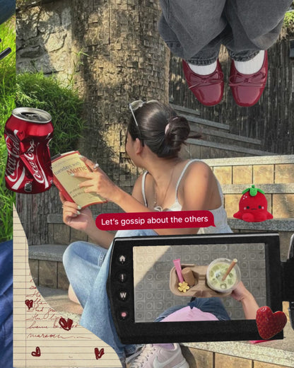 Cool red aesthetic carousel template for Instagram